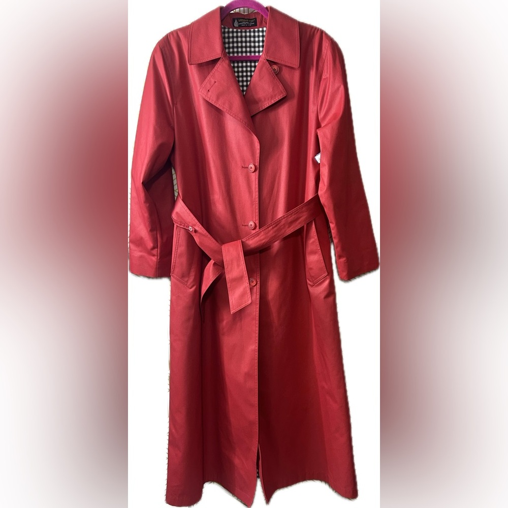 LONDON FOG Red Trench Coat size 10